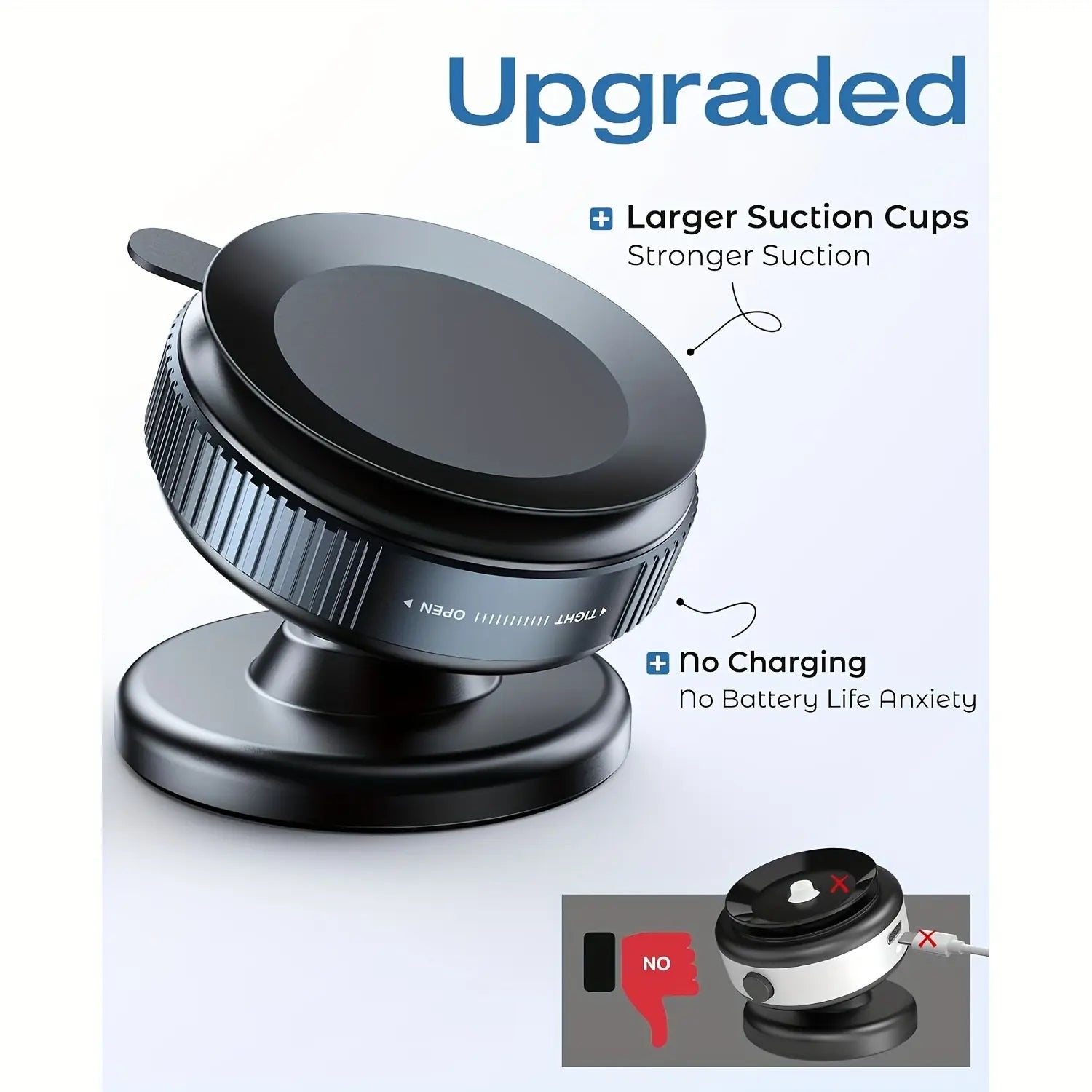 360° Rotating Magnetic Phone Holder, Cellphone Mount, Smartphone Holders, Portable Car Suction Cup Mount, Compatible with All Smartphones, for Home, Car, Office, Secure for Navigation, Calls, Videos & Charging, Daily Use and Travel
